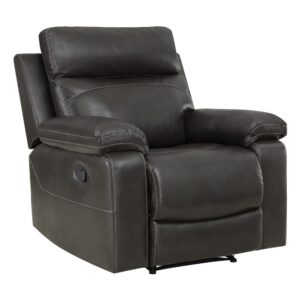 Bryson Recliner With Charcoal Faux Leather