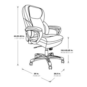 Executive Black Bonded Leather Chair with Titanium Coated Nylon Base From Office Star