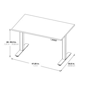 Prado Table with Urban Walnut Top and Black Base 2-Stage One Motor Height Adjustable