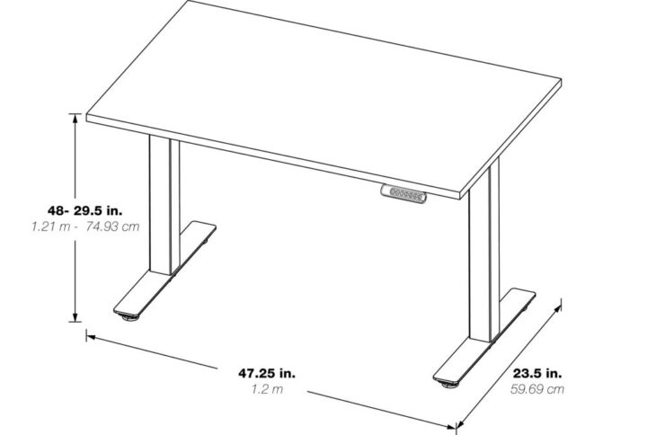 Prado Table with Urban Walnut Top and Black Base 2-Stage One Motor Height Adjustable