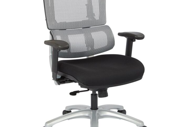 Vertical Grey Mesh Back Chair with Silver Base From Office Star