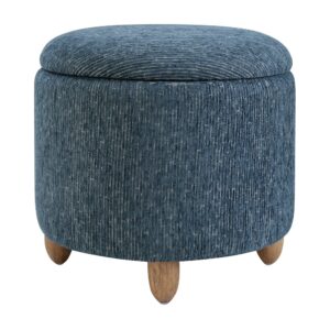 Lyra Storage Ottoman in Atlantic Fabric with Medium Oak Legs From OSP Home Furnishings