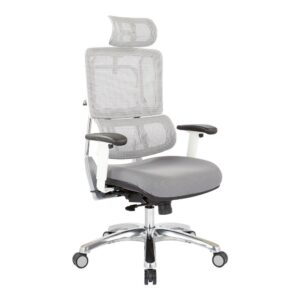 Breathable White Vertical Mesh Chair with Headrest From Office Star