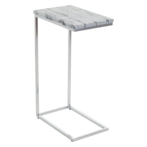 Solid Grey Marble Top C-Table with Chrome Metal Base 2-Pack From Office Star