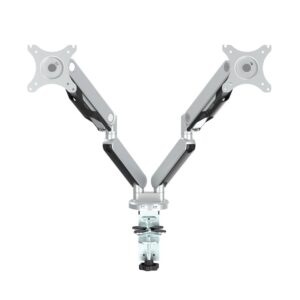 Double Monitor Arm 17"-30" in Silver Finish