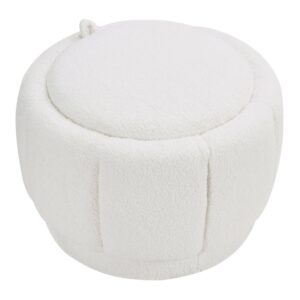 Lanyard Storage Ottoman in Ivory Sherpa From Office Star