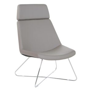 Geena Guest Chair in Dillon Stratus with Chrome Sled Base