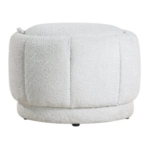 Lanyard Storage Ottoman In Sherpa Parchment Fabric From OSP Home Furnishings