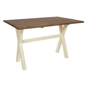 Albury Flip Top Table with Antique White Base and Wood Stain Top KD