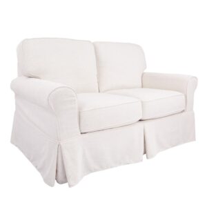 Loveseat with Ivory Slip Cover From Office Star