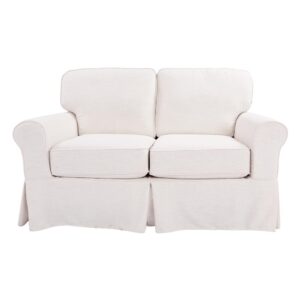 Loveseat with Ivory Slip Cover From Office Star