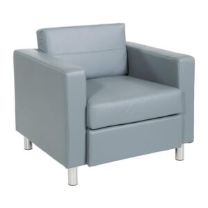 Pacific Armchair In Charcoal Grey Faux Leather