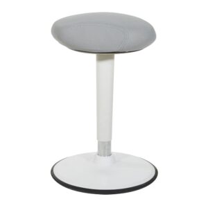 Active Perch Seat with White Frame and Grey Fabric 24"-34"