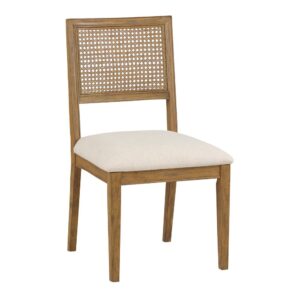 Alaina Cane Back Dining Chair 2 Pack in Linen Fabric with Coastal Wash From Office Star
