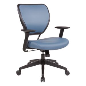 Antimicrobial Dillon Blue Seat and Back Task Chair with Adjustable Angled Arms and Nylon Base