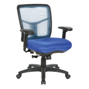 Blue Air Mist Mesh Back Chair with Blue Fabric Seat