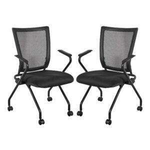 PU Padded Back Soft-Flex Frame with Breathable Progrid Mesh Back Folding Chair From Office Star