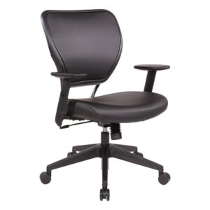 Antimicrobial Dillon Black Seat and Back Task Chair with Adjustable Angled Arms and Nylon Base