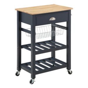 Hampton Kitchen Cart Blue From Office Star