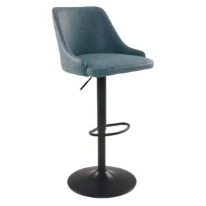 Sylmar Height Adjustable Stool in Navy Faux Leather From Office Star