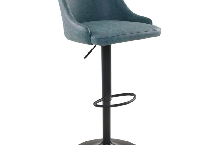 Sylmar Height Adjustable Stool in Navy Faux Leather From Office Star
