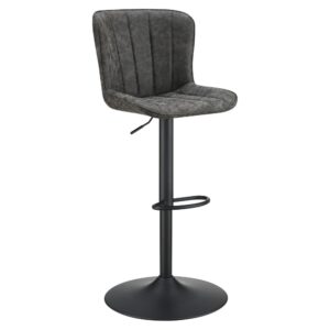 Kirkdale Adjustable Stool 2-Pack in Charcoal Faux Leather From Office Star