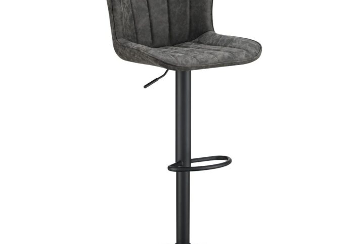 Kirkdale Adjustable Stool 2-Pack in Charcoal Faux Leather From Office Star