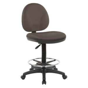 Sculptured Seat and Back Drafting Chair in Dillon Graphite