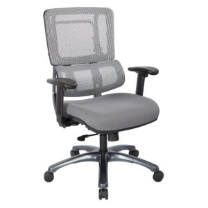 Vertical Grey Mesh Back Chair with Titanium Base From Office Star