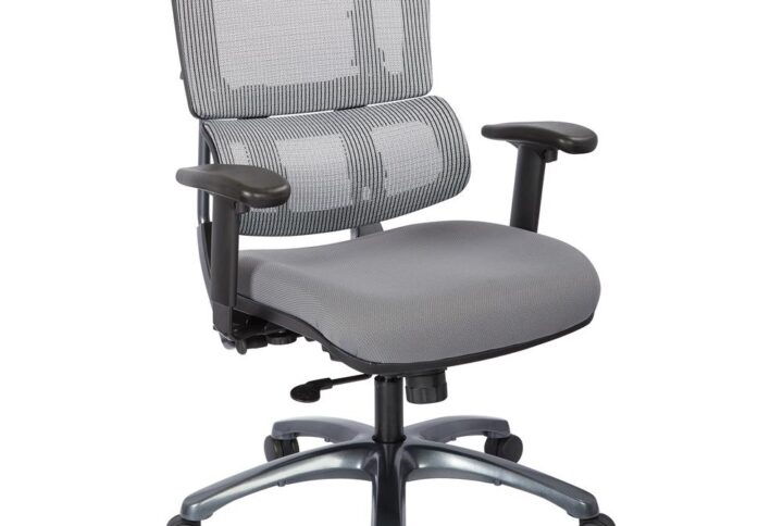 Vertical Grey Mesh Back Chair with Titanium Base From Office Star