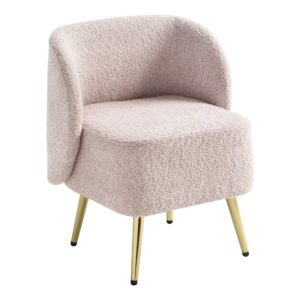 Abrina Vanity Chair in Dusty Rose Fabric with Gold Legs From OSP Home Furnishings