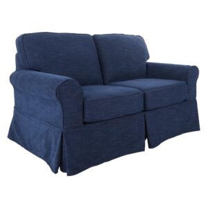 Loveseat with Navy Slip Cover From Office Star