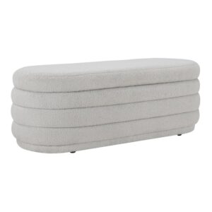 Clifford Storage Bench in Fog Fabric From Office Star