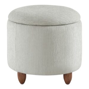 Lyra Storage Ottoman in Platinum with Medium Oak Legs From OSP Home Furnishings