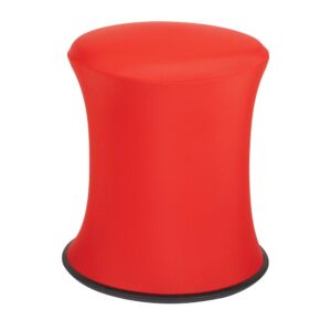 Active Height Stool with White Frame and Red Fabric 18"-26"