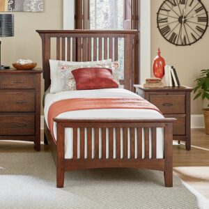 Modern Mission Twin Bed Set in Vintage Oak Finish