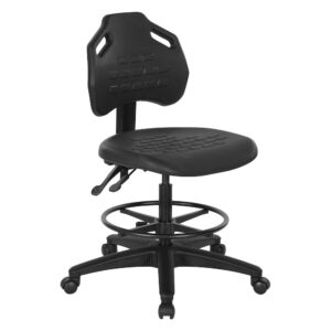 Black Self Skinned Urethane Intermediate Drafting Chair With Adjustable Black From Office Star