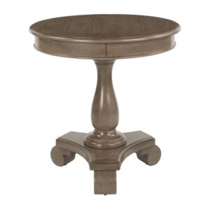 Avalon Hand Painted Round Accent table in Brushed Java Finish