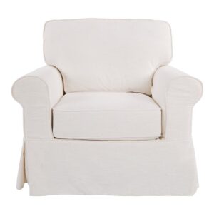 Chair with Ivory Slip Cover From Office Star