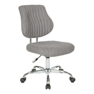Sunnydale Office Chair in Fog Fabric with Chrome Base