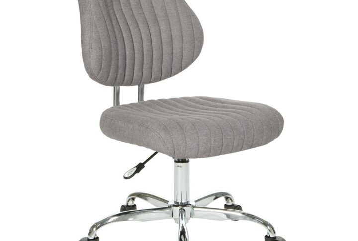 Sunnydale Office Chair in Fog Fabric with Chrome Base