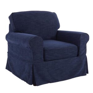 Chair with Navy Slip Cover From Office Star