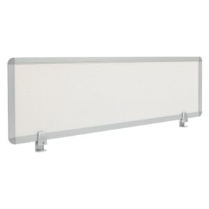 Prado Desk Privacy Screen and 2 Mounting Brackets with Silver Frame and Translucent Body