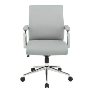 Mid Back Manager's Chair with Dillon Steel Antimicrobial Fabric and Chrome Base From Office Star