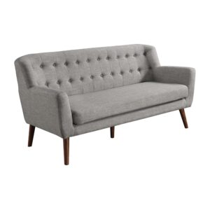 Mill Lane Mid-Century Modern 68” Tufted Sofa in Cement Fabric