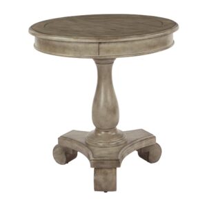 Avalon Hand Painted Round Accent table in Antique Goldstone Finish