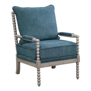 Abbott Chair in Azure Fabric with Brushed Grey Base K/D