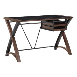 48" Glass-Top Desk with Storage From Office Star