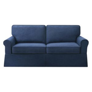 Slip Cover Sofa in Navy Fabric From Office Star