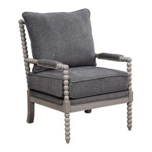 Abbott Chair in Charcoal Fabric with Brushed Grey Base K/D